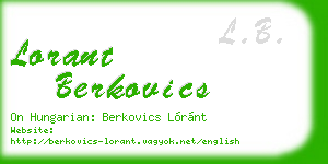 lorant berkovics business card