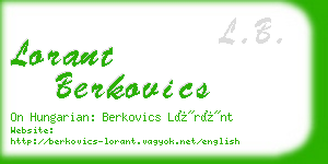 lorant berkovics business card